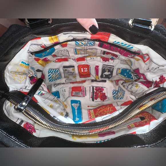 🖤 Kate Spade New York Black Italian Wool Felt Top Handle Tote - Picture 8 of 10